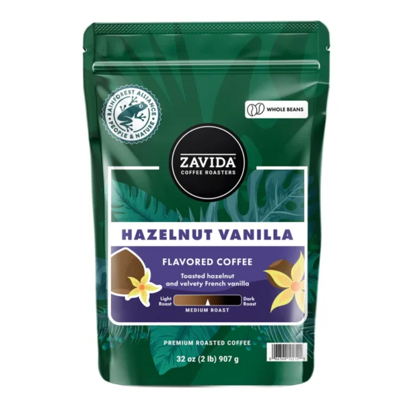 ZAVIDA Coffee Hazelnut & Vanilla Rainforest Alliance 907 g